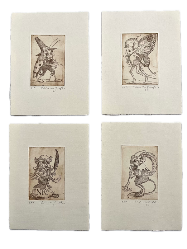 [Consorts of the Gnome King. A complete series of 4 copperplate etchings.]